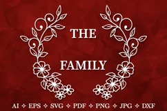 Farmhouse Sign with Family Name. Family Name with Wreath Product Image 1