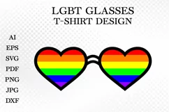 LGBT Glasses SVG, Gay Pride SVG, Rainbow Glasses SVG, LGBTQ Product Image 2