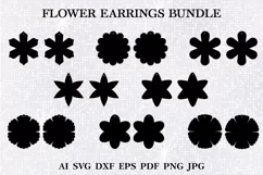 Flower Earrings SVG, Floral Earrings SVG, Flower SVG Product Image 1