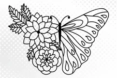Flower Butterfly SVG. Floral Butterfly SVG. Flower SVG Product Image 2