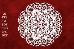 Flower Mandala SVG, Floral Mandala Cut File for Laser Cut Product Image 3