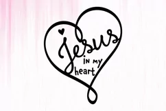 Jesus in my Heart SVG. Christian Quote SVG. Jesus SVG Product Image 2