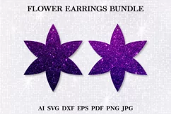 Flower Earrings SVG, Floral Earrings SVG, Flower SVG Product Image 2