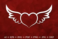Angel Wings SVG, Heart with Wings SVG, Memorial SVG Product Image 1