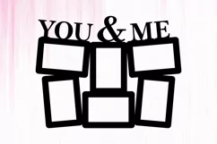 You and Me Photoframe SVG, Love Photoframe for Laser Cutting Product Image 2