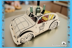 Beetle-shaped snack and beer holder ready for laser cutting Product Image 7