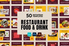 Food &amp; Drink Yellow Instagram Templates| CANVA-PS-AI Product Image 1