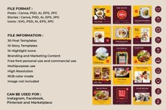 Food &amp; Drink Yellow Instagram Templates| CANVA-PS-AI Product Image 2