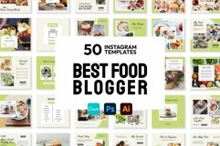 Food Blogger Matcha Instagram Templates| CANVA-PS-AI Product Image 1