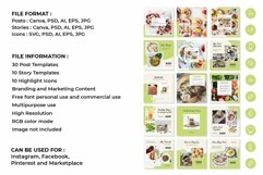 Food Blogger Matcha Instagram Templates| CANVA-PS-AI Product Image 2