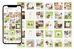 Food Blogger Matcha Instagram Templates| CANVA-PS-AI Product Image 4