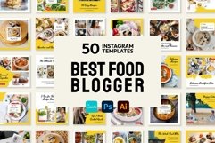 Food Blogger Yellow Instagram Templates| CANVA-PS-AI Product Image 1