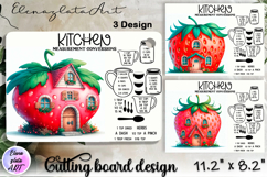 Fairy mushroom house Cutting Board, Summer sublimation Product Image 1