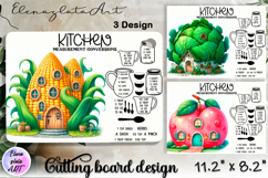 Fairy mushroom house Cutting Board, Summer sublimation Product Image 1