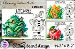 Fairy mushroom house Cutting Board, Summer sublimation Product Image 1