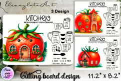 Fairy mushroom house Cutting Board, Summer sublimation Product Image 1