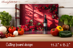 Red Flower Wine Design|Cutting Board Sublimation Product Image 1