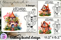 Fairy mushroom house Cutting Board, Summer sublimation Product Image 1