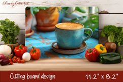 Coffee Cutting Board | Glasses Kitchen Cutting Board Product Image 1