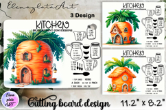 Fairy mushroom house Cutting Board, Summer sublimation Product Image 1