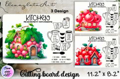 Fairy mushroom house Cutting Board, Summer sublimation Product Image 1