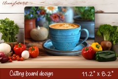 Coffee Cutting Board | Glasses Kitchen Cutting Board Product Image 1