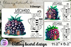 Fairy mushroom house Cutting Board, Summer sublimation Product Image 1