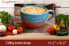 Coffee Cutting Board | Glasses Kitchen Cutting Board Product Image 1