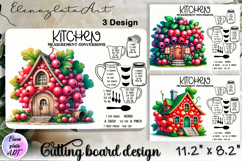 Fairy mushroom house Cutting Board, Summer sublimation Product Image 1