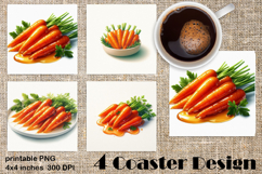 Easter food Coaster Design, carrots and buns PNG Product Image 1