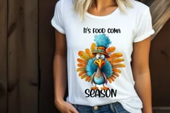 Funny Thanksgiving Sublimation | Food Coma Season Turkey PNG Product Image 2