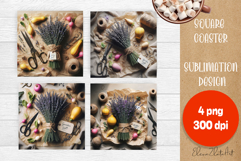 Flower vegetables Square Coaster Sublimation Product Image 1