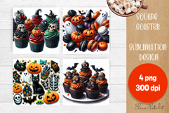 Halloween food Coaster Design, sweet dessert PNG Product Image 1