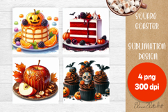 Halloween food Coaster Design, sweet dessert PNG Product Image 1