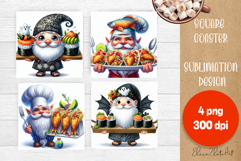 Halloween Sublimation Coaster Design, Halloween Gnome PNG Product Image 1