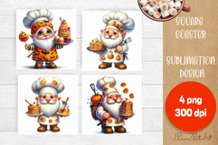 Halloween Sublimation Coaster Design, Halloween Gnome PNG Product Image 1