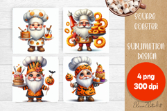 Halloween Sublimation Coaster Design, Halloween Gnome PNG Product Image 1