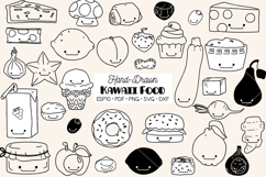 A-Z Food Kawaii, Hand Drawn Fruit, Vegetable, Sweets, Savory Product Image 1