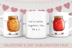 Valentines Day Sublimation Mug Wrap, couple mug wrap Product Image 1