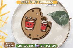 Food Stud Earrings Laser Cut | Jewelry | Shape of Fast Food Product Image 1