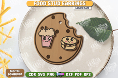 Food Stud Earrings Laser Cut|Jewelry |Milkshake and Pancakes Product Image 1