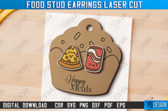 Food Stud Earrings Laser Cut Bundle, Wooden Jewelry Template Product Image 3