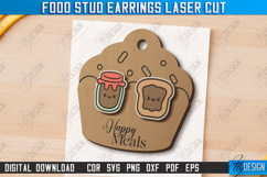 Food Stud Earrings Laser Cut Bundle, Wooden Jewelry Template Product Image 6