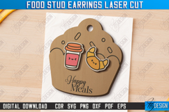 Food Stud Earrings Laser Cut Bundle, Wooden Jewelry Template Product Image 9