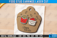 Food Stud Earrings Laser Cut Bundle, Wooden Jewelry Template Product Image 10