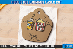 Food Stud Earrings Laser Cut Bundle, Wooden Jewelry Template Product Image 11