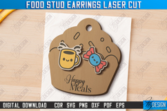Food Stud Earrings Laser Cut Bundle, Wooden Jewelry Template Product Image 12
