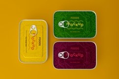Three Rectangle Metal Food Tin Packaging Mockup Product Image 1