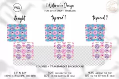 Cute Donuts Tumbler Sublimation. 20oz Tumbler Full Wrap PNG Product Image 4