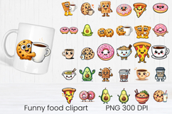 Funny food and drink character clipart PNG design Product Image 1